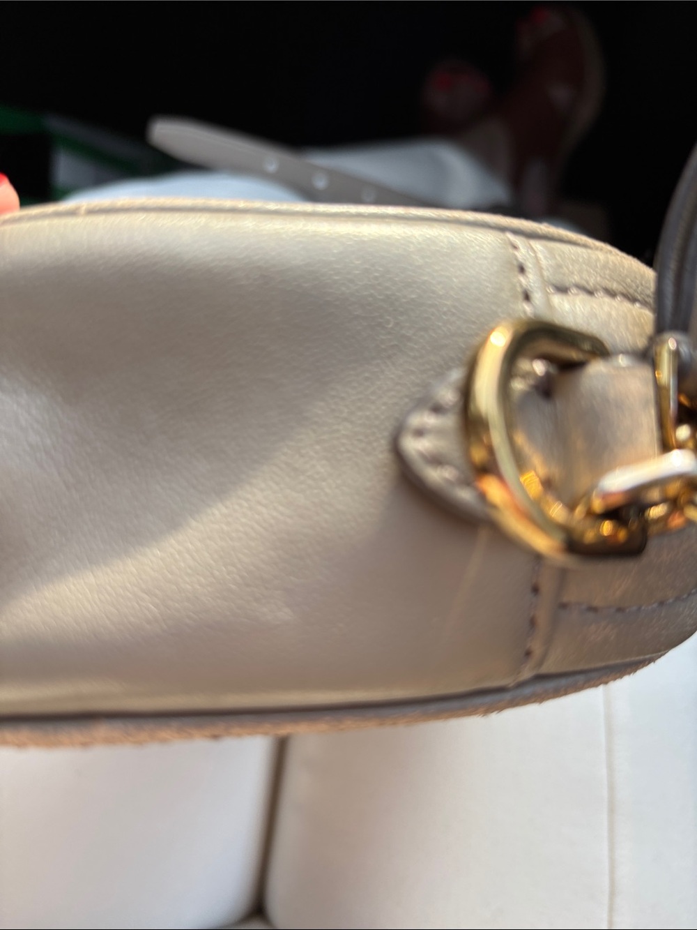 Tory Burch Quilted Leather MC Camera Bag in Taupe with Gold Logo - Picture 4 of 11